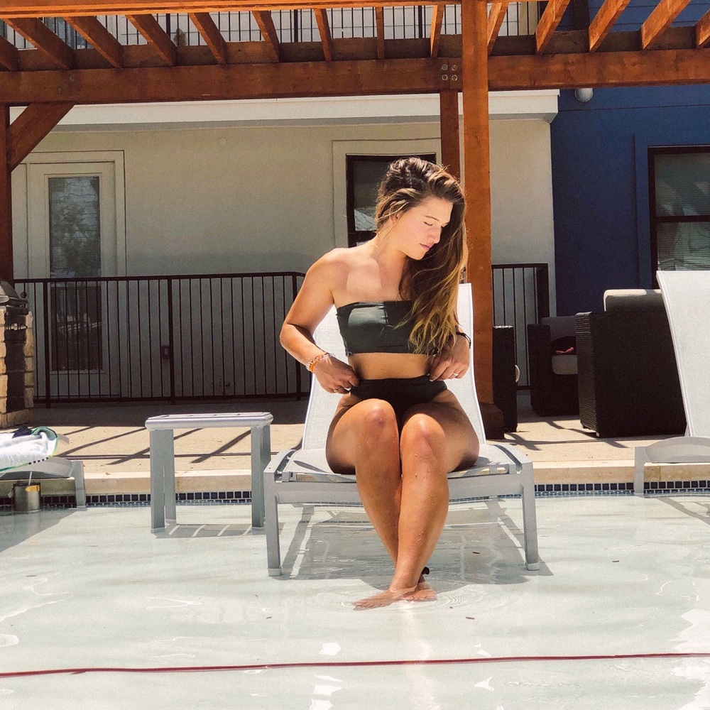 army green high waisted bikini